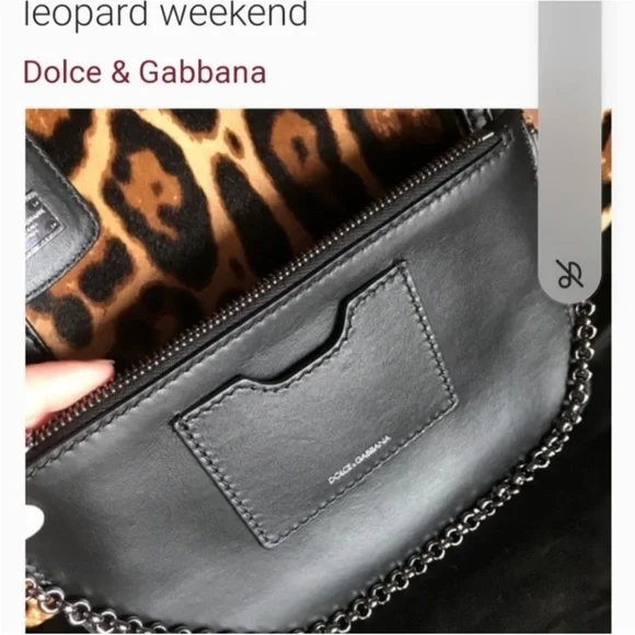 DOLCE & GABANA PONY HAIR -Leopard Print Tote Bag with Black Accents - Picture 4 of 12